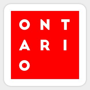 Ontario | Red square, white letters | Canada Sticker